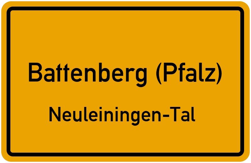 Ortsschild Battenberg (Pfalz)