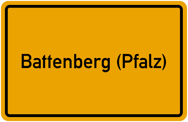 Ortsschild Battenberg (Pfalz)