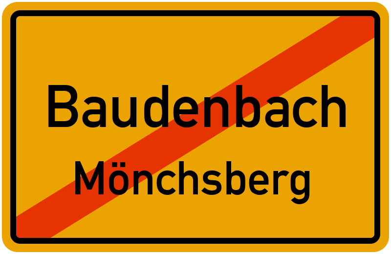 Ortsschild Baudenbach