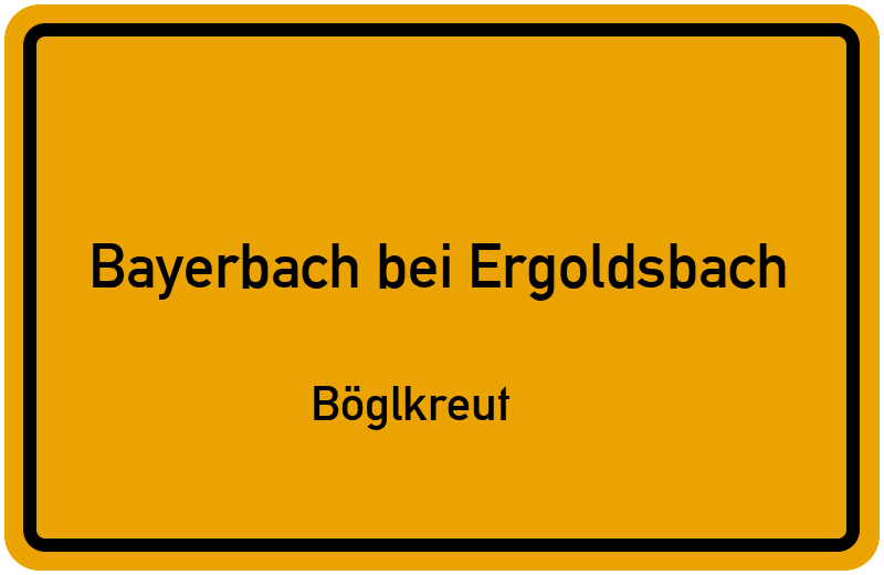 Ortsschild Bayerbach bei Ergoldsbach