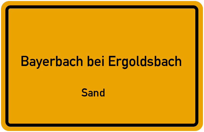Ortsschild Bayerbach bei Ergoldsbach