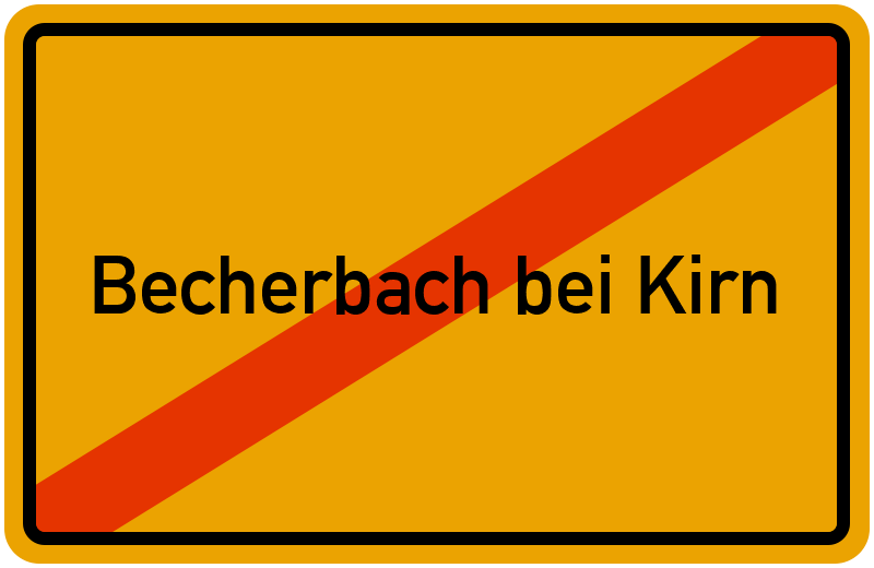 Ortsschild Becherbach bei Kirn