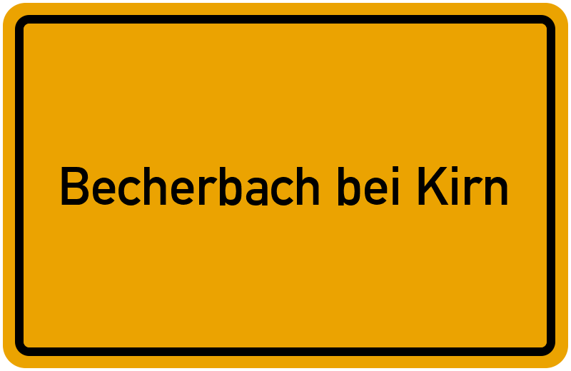 Ortsschild Becherbach bei Kirn