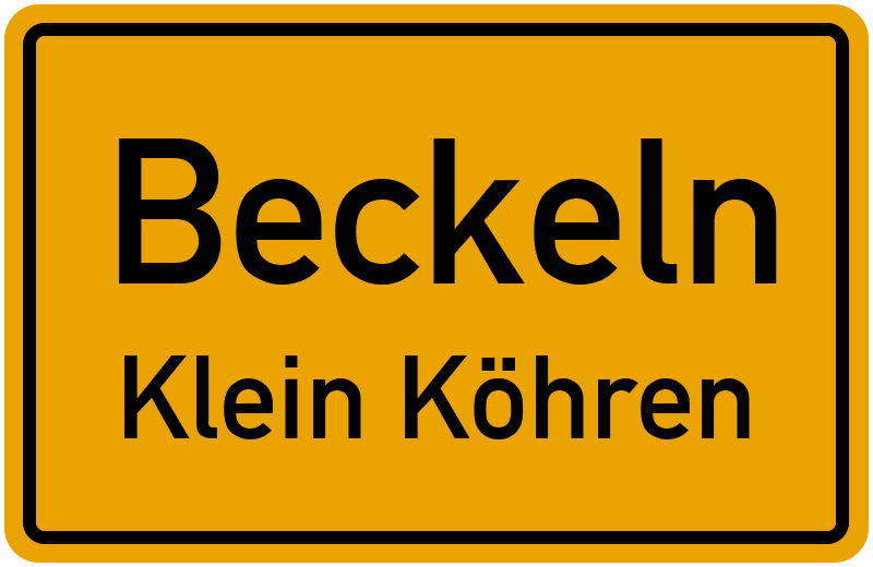 Ortsschild Beckeln