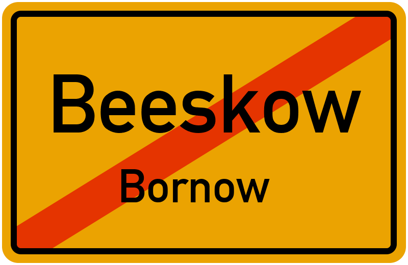 Ortsschild Beeskow