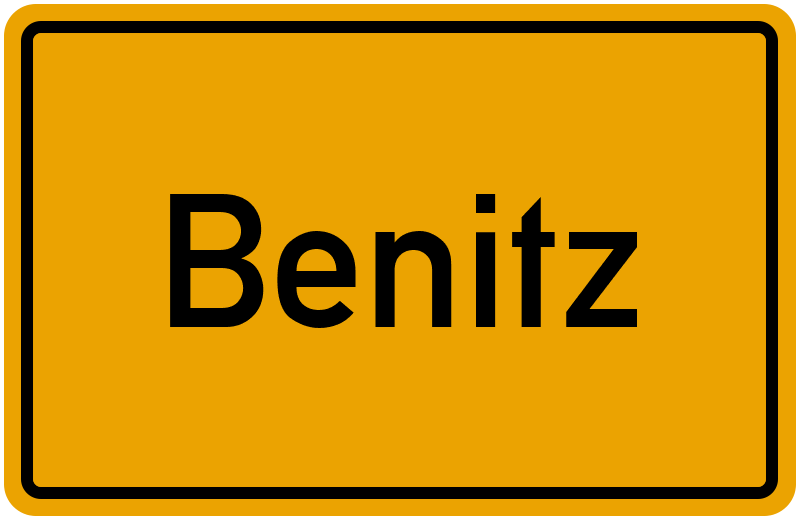 Ortsschild Benitz