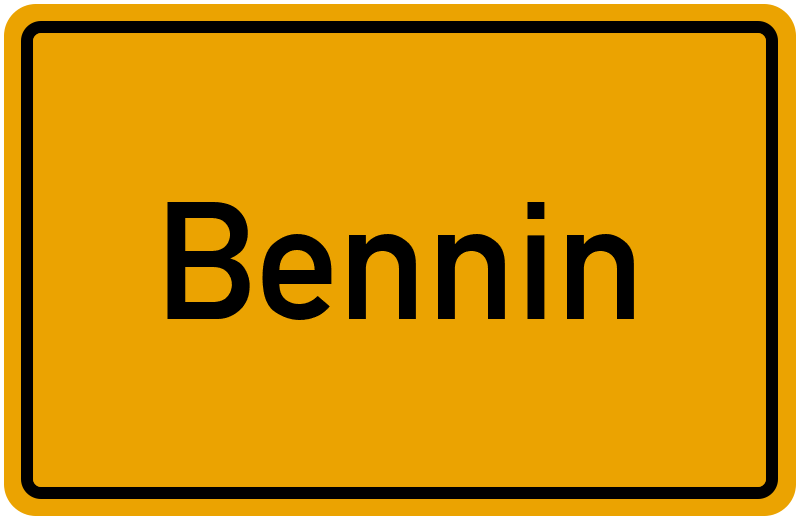 Ortsschild Bennin