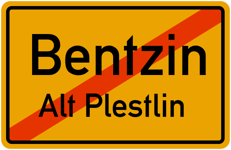 Ortsschild Bentzin