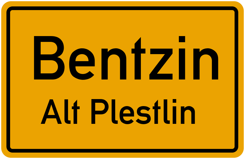 Ortsschild Bentzin