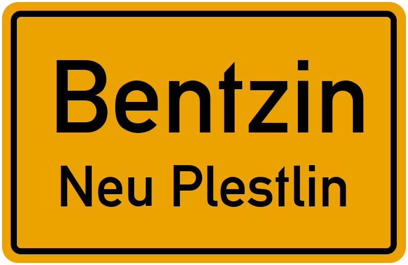 Ortsschild Bentzin