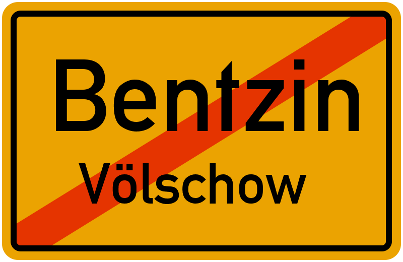 Ortsschild Bentzin