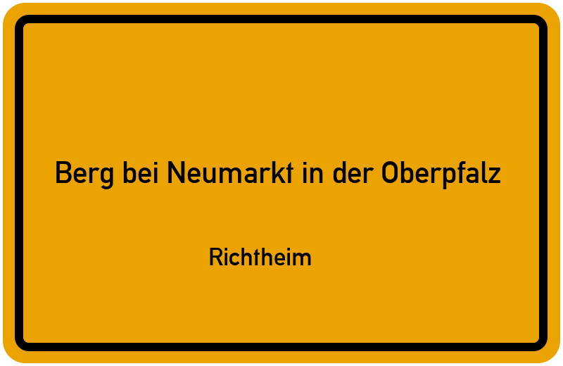 Ortsschild Berg bei Neumarkt in der Oberpfalz