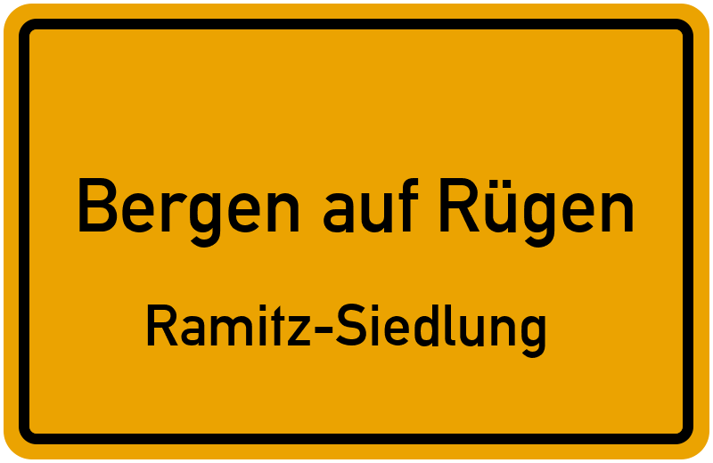 Ortsschild Bergen auf Rügen