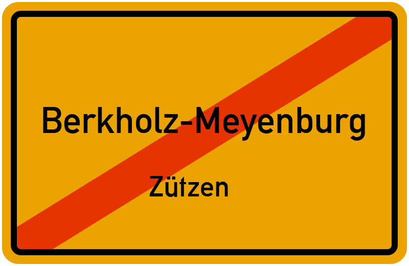 Ortsschild Berkholz-Meyenburg