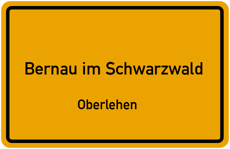 Ortsschild Bernau im Schwarzwald