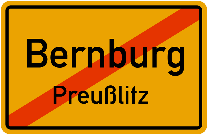 Ortsschild Bernburg