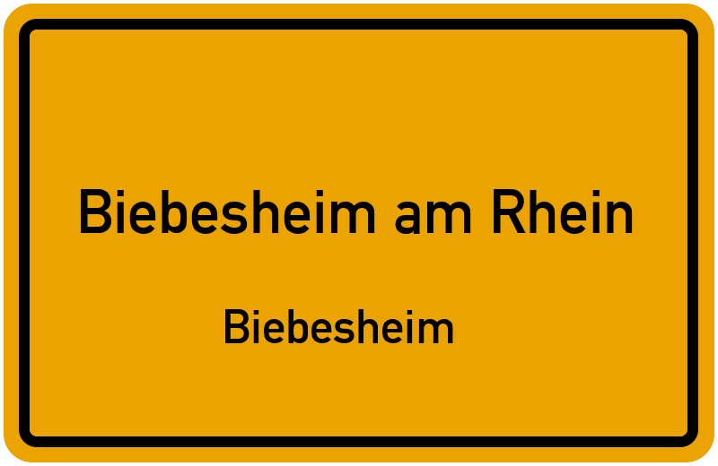 Ortsschild Biebesheim am Rhein