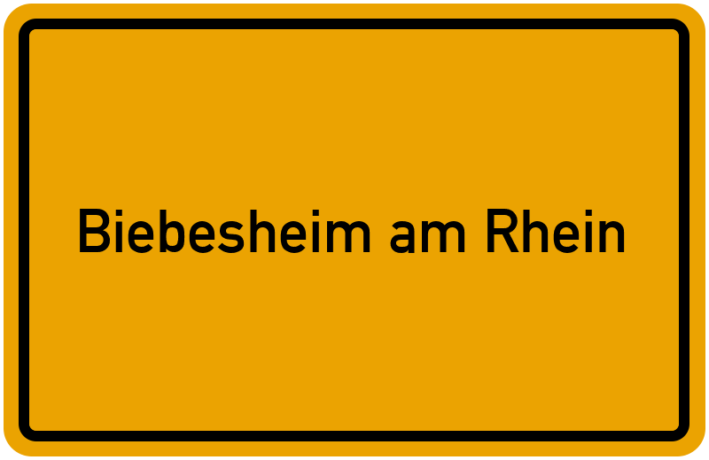 Ortsschild Biebesheim am Rhein