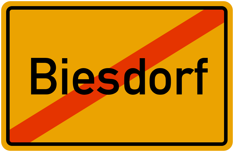 Ortsschild Biesdorf