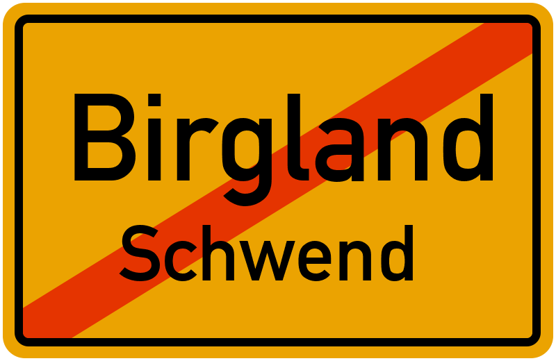Ortsschild Birgland