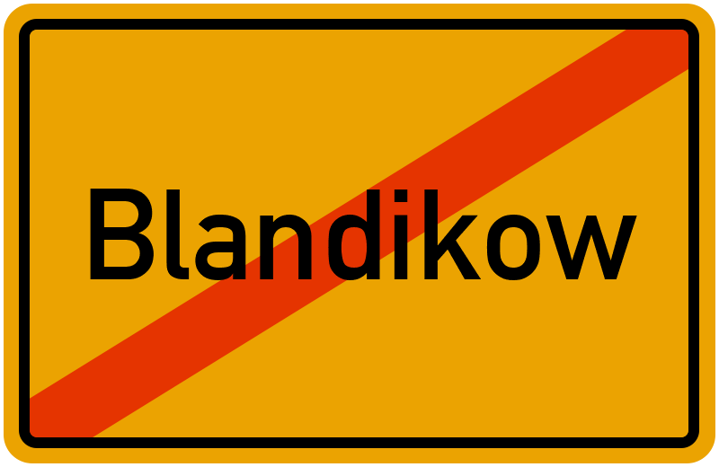 Ortsschild Blandikow