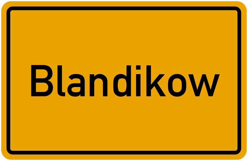 Ortsschild Blandikow