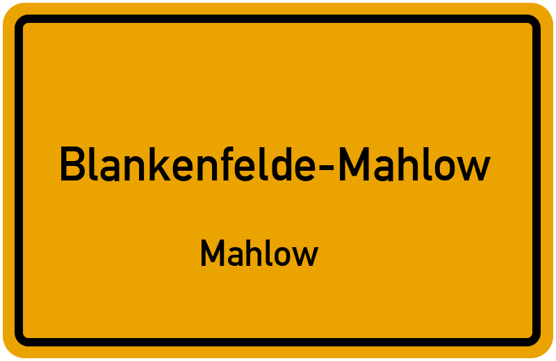 Ortsschild Blankenfelde-Mahlow
