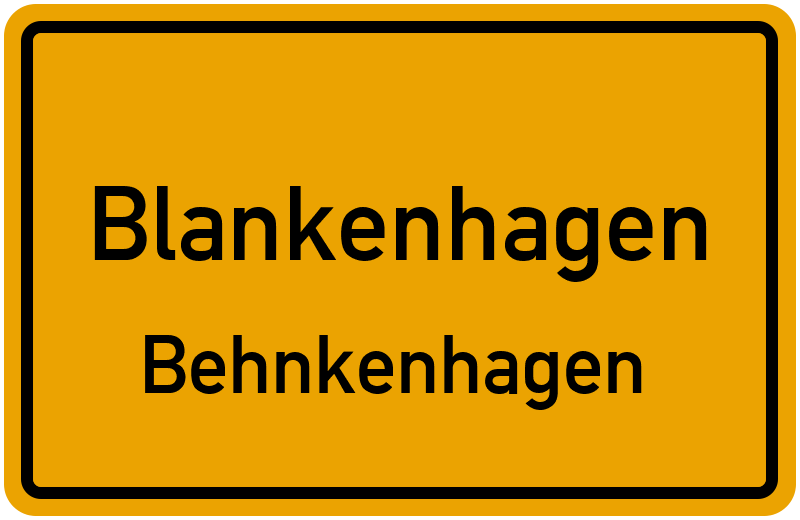 Ortsschild Blankenhagen