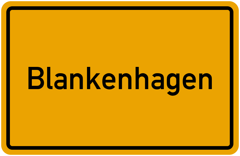 Ortsschild Blankenhagen
