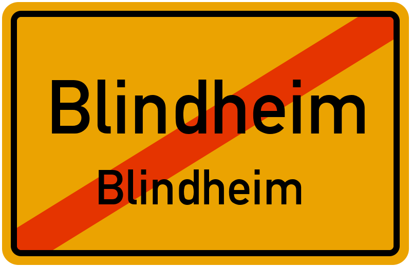 Ortsschild Blindheim