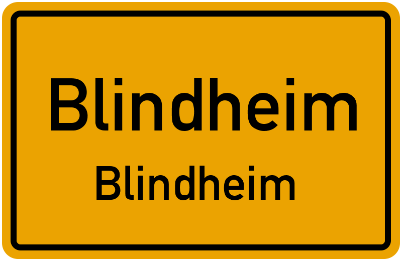 Ortsschild Blindheim