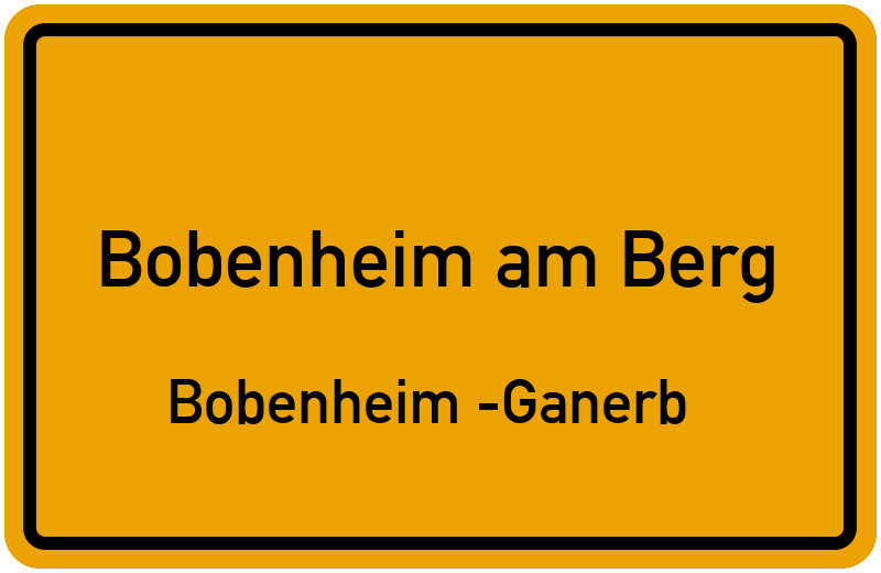 Ortsschild Bobenheim am Berg