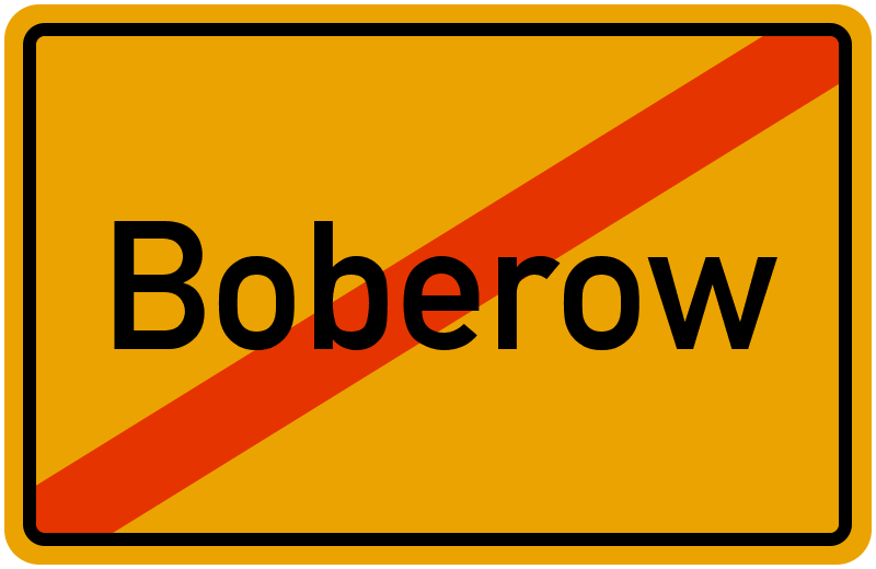 Ortsschild Boberow
