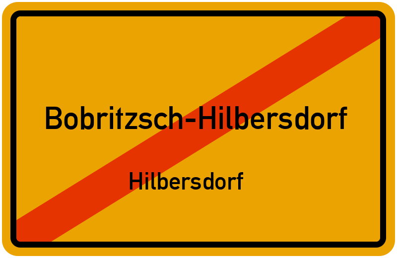 Ortsschild Bobritzsch-Hilbersdorf