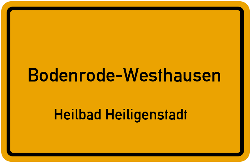 Ortsschild Bodenrode-Westhausen