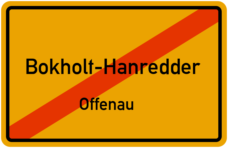 Ortsschild Bokholt-Hanredder