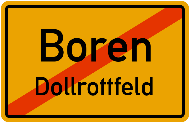 Ortsschild Boren