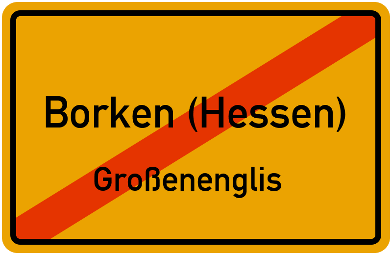 Ortsschild Borken (Hessen)