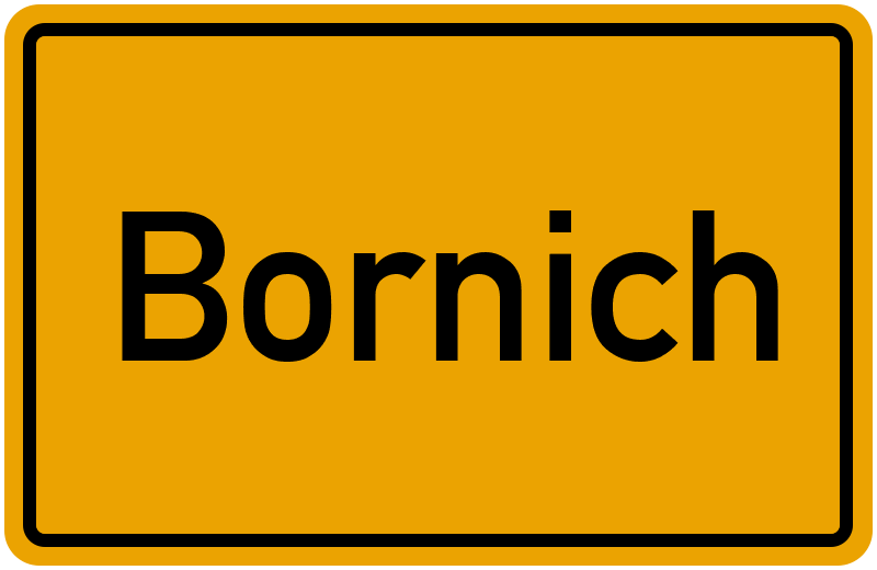 Ortsschild Bornich