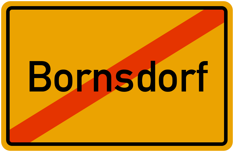 Ortsschild Bornsdorf