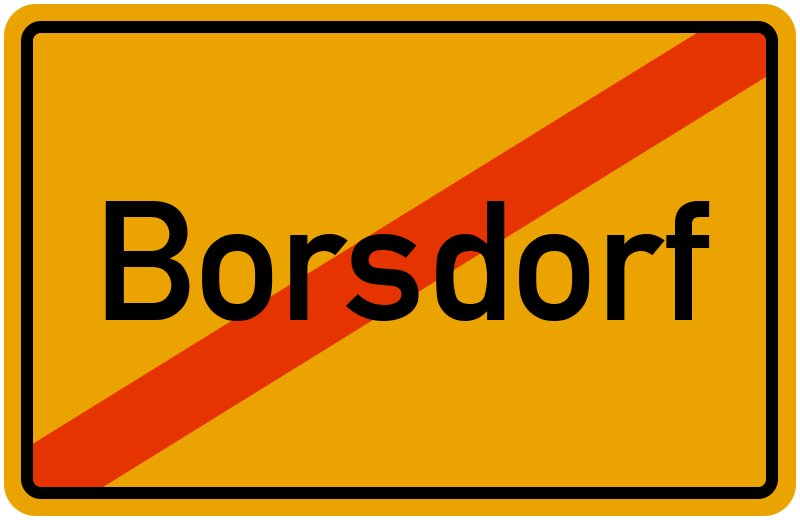 Ortsschild Borsdorf