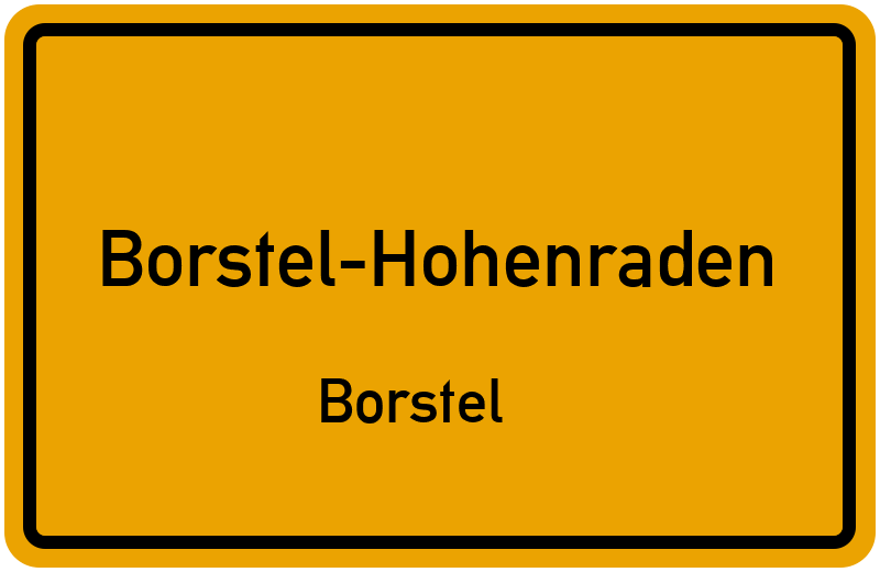 Ortsschild Borstel-Hohenraden
