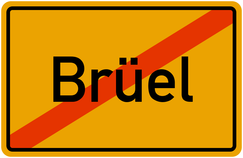 Ortsschild Brüel