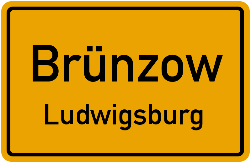 Ortsschild Brünzow