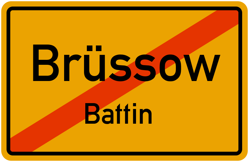 Ortsschild Brüssow