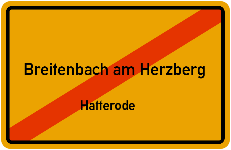 Ortsschild Breitenbach am Herzberg