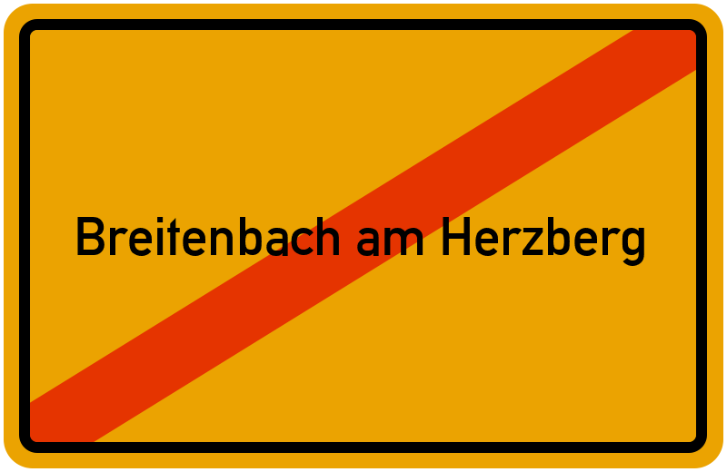 Ortsschild Breitenbach am Herzberg