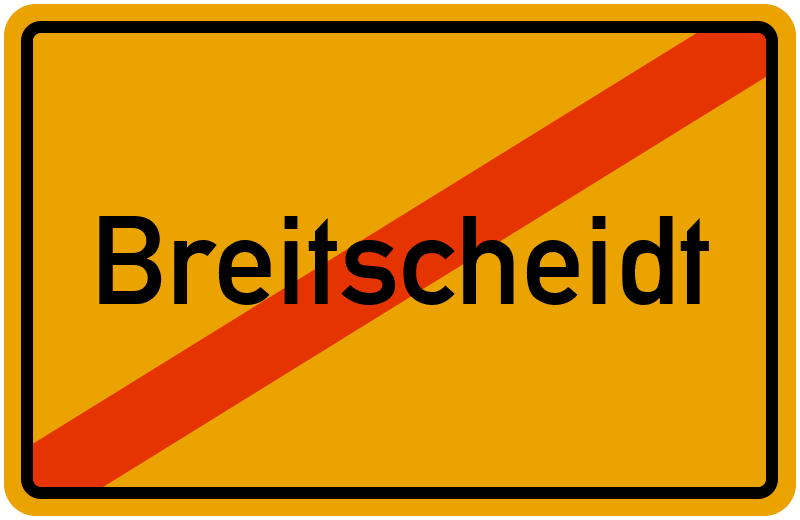 Ortsschild Breitscheidt