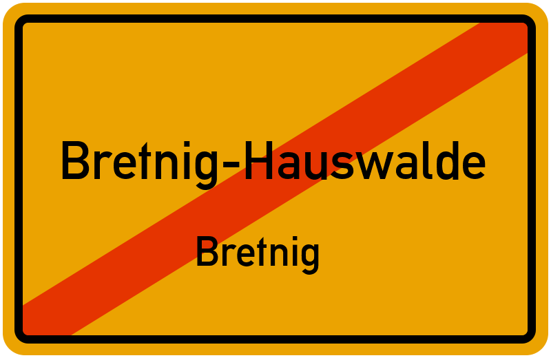 Ortsschild Bretnig-Hauswalde