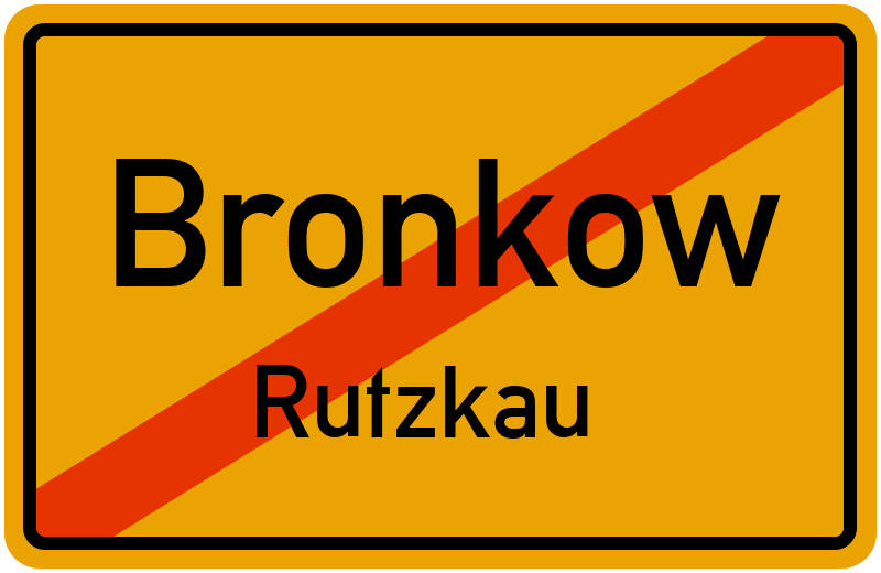 Ortsschild Bronkow